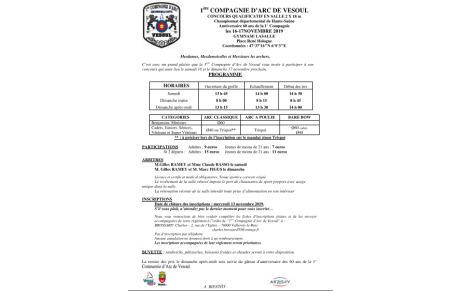 Mandat Salle, compétition Vesoul le 16 et 17 Novembre 2019