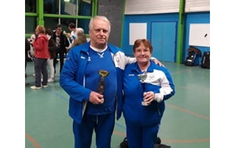 Annick Gassian et Charles Brossard en tête a Arbouans, le 1er Décembre 2019