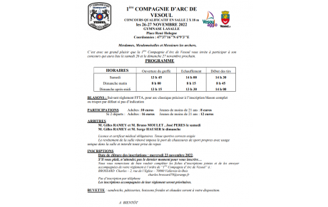 Compétition salle Vesoul, le 26 &amp; 27 Novembre 2022