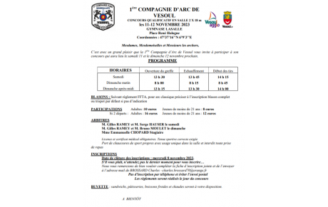 Mandat et Feuille d'inscription salle VESOUL le 11 &amp; 12 Novembre 2023