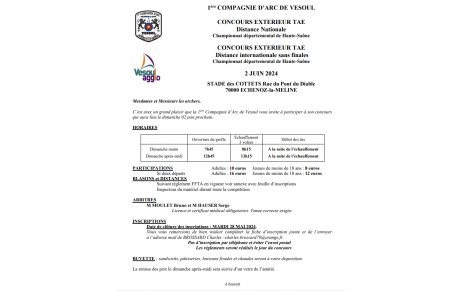 Compétition TAE I et TAE N à Vesoul le 2 Juin 2024 