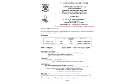 Compétition TAE I &amp; TAE N championnat départementale à Montigny les Vesoul 1 Juin 2025