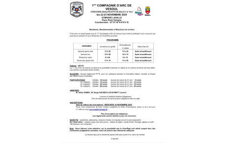 Mandat compétition salle Vesoul le 22 et 23 novembre 2025